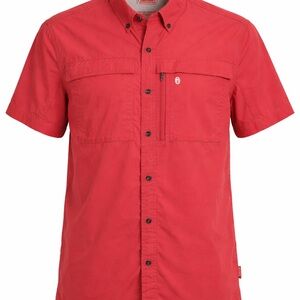 Coleman Red Short Sleeve Fishing Shirt Mens Large Vented